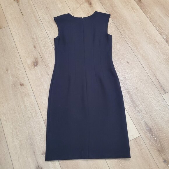 Ann Taylor LOFT Womens Black Cocktail Dress Size 2 Midi Sheath Career Office - Picture 4 of 10